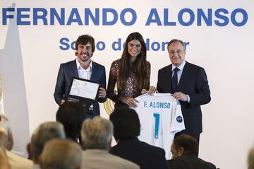 Fernando Alonso, Linda Morselli and Florentino Pérez.