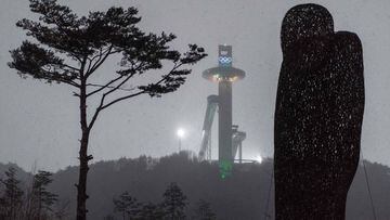 Imagen de la torre de saltos de los Juegos Ol&iacute;mpicos de Invierno de Pyeongchang.