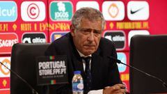 BRAGA, PORTUGAL - SEPTEMBER 27: Fernando Santos, Manager of Portugal talks in a press conference after the UEFA Nations League League A Group 2 match between Portugal and Spain at Estadio Municipal de Braga on September 27, 2022 in Braga, Portugal. (Photo by Carlos Rodrigues - UEFA/UEFA via Getty Images)