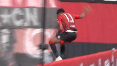 Watch: Player scores, jumps hoarding and disappears