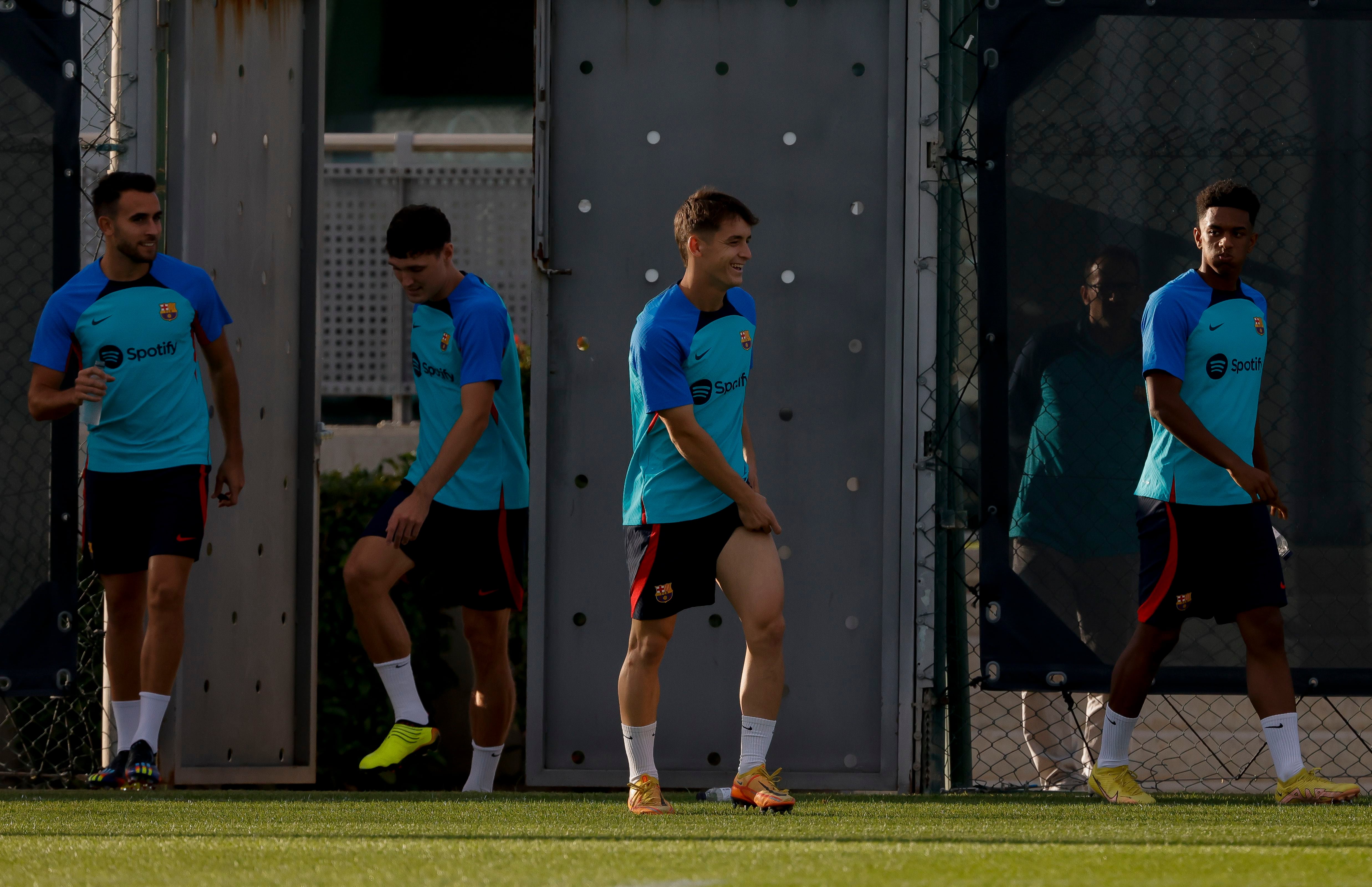 Marc Casadó, en el entrenamiento de este viernes del Barça.