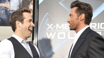 Ryan Reynolds y Hugh Jackman en la Premiere de &quot;X-Men Origins: Wolverine&quot; en el teatro Chinese. Los Angeles, California. Abril 28, 2009. 