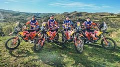 Sunderland, Price, Walkner y Benavides, pilotos de KTM para el Dakar 2019. 