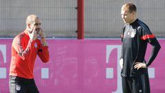 Badstuber, junto a Pep Guardiola, su ext&eacute;cnico en el Bayern.