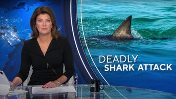 Presentadora de la CBS hablando de un ataque mortal de tiburón a una surfista en Bahamas, el 4 de diciembre del 2023.