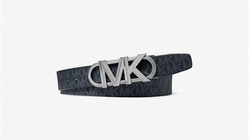 Cinturón con logotipo de Michael Kors para hombre de color negro