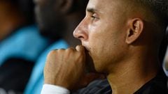 Keylor Navas of PSG sitting on the bench during the Ligue 1 match between Clermont Foot and Paris Saint-Germain at Stade Gabriel Montpied on August 6, 2022 in Clermont-Ferrand, France. (Photo by Jose Breton/Pics Action/NurPhoto via Getty Images)