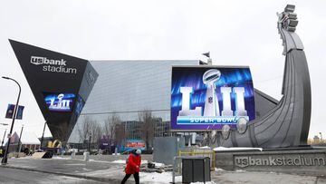 El US Bank Stadium de Minneapolis, escenario del Super Bowl LII que jugar&aacute;n Philadelphia Eagles vs. New England Patriots