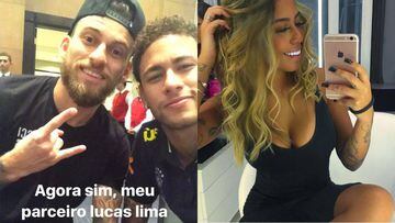 Lucas Lima y Neymar posan juntos