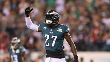 PHILADELPHIA, PA - SEPTEMBER 06: Malcolm Jenkins #27 of the Philadelphia Eagles reacts before the game against the Atlanta Falcons at Lincoln Financial Field on September 6, 2018 in Philadelphia, Pennsylvania.   Mitchell Leff/Getty Images/AFP == FOR NEWSPAPERS, INTERNET, TELCOS &amp; TELEVISION USE ONLY ==