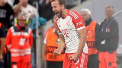 Munich (Germany), 20/09/2023.- Munich's Harry Kane celebrates after scoring the 3-1 from the penalty spot during the UEFA Champions League Group A soccer match between FC Bayern Munich and Manchester United in Munich, Germany, 20 September 2023. (Liga de Campeones, Alemania) EFE/EPA/Anna Szilagyi
