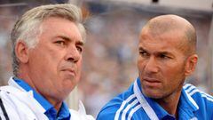 Carlo Ancelotti y Zinedine Zidane 
