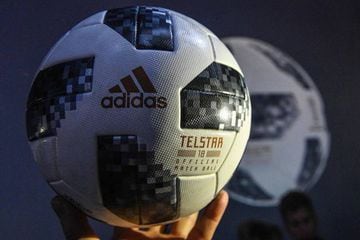 The Adidas Telstar 18, the official match ball for the 2018 World Cup in Russia.