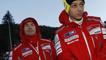 Nicky Hayden y Valentino Rossi.