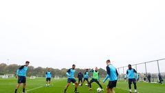 El Tottenham, durante el entrenamiento previo al encuentro.