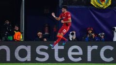 Liverpool's Luis Diaz celebrates scoring their side's second goal of the game during the UEFA Champions League semi final, second leg match at Estadio de la Ceramica, Villarreal. Picture date: Tuesday May 3, 2022. (Photo by Adam Davy/PA Images via Getty Images)
