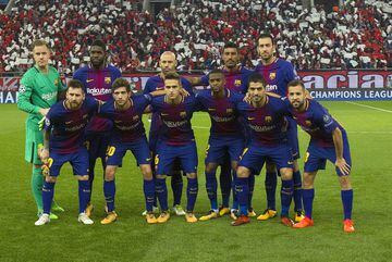 Barcelona's starting line-up.