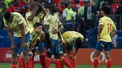 Jugadores de la Selecci&oacute;n Colombia tras la eliminaci&oacute;n ante Chile por Copa Am&eacute;rica.