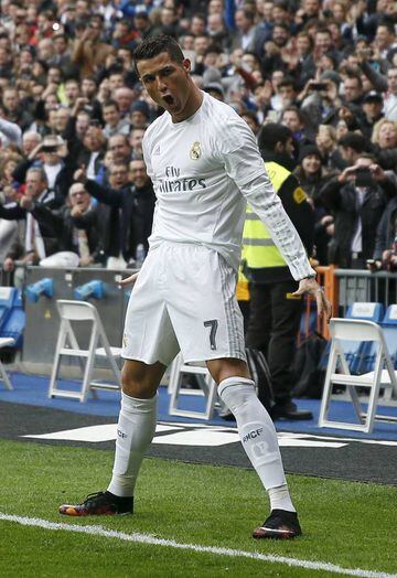 Real Madrid's Cristiano Ronaldo celebrates a goal by showing his name to the crowd. Could this be seen in the States soon?
