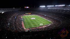 BARCELONA, SPAIN - APRIL 16: General view inside the stadium prior to  the UEFA Champions League Quarter Final second leg match between FC Barcelona and Manchester United at Camp Nou on April 16, 2019 in Barcelona, Spain. (Photo by Michael Regan/Getty Ima