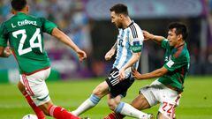 Acción del duelo entre Argentina y México en el Mundial de Qatar 2022