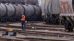 What is in the law banning a railroad workers’ strike?