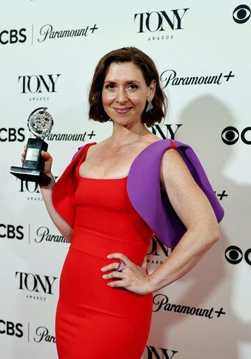 Miriam Silverman poses with the award for Best Performance by an Actress in a Featured Role in a Play for “The Sign in Sidney Brustein's Window”, at the 76th Annual Tony Awards in New York City, U.S., June 11, 2023. REUTERS/Amr Alfiky