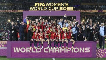 La reina Letizia y la infanta Sofía participan en las celebraciones de la selección española femenina de fútbol tras imponerse a Inglaterra en la final del Mundial de Fútbol femenino en el Accor Stadium en Sídney Australia.
