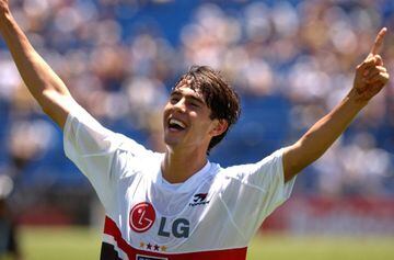 In his second season with the Serie A outfit Kaká played 22 games notching 10 goals.