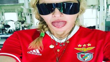 Madonna in the Benfica shirt