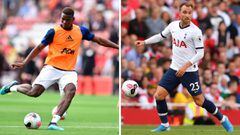 El franc&eacute;s Paul Pogba, del Manchester United, y el dan&eacute;s Christian Eriksen, del Tottenham.