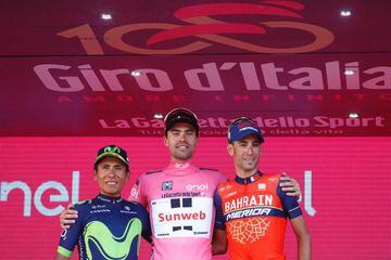 El podio del Giro 100.