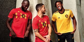 Belgium's 2018 World Cup shirts: home (left) and away (right).