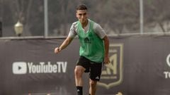 Eduard Atuesta durante un entrenamiento con Los &Aacute;ngeles FC.