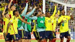 Jugadores de la Selección Colombia celebrando el triunfo ante Ecuador por la fecha 3 del Sudamericano Sub 20.