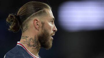 PARIS - Sergio Ramos of Paris Saint-Germain during the French Ligue 1 match between Paris Saint-Germain and Olympique Marseille at the Parc des Princes in Paris, France on April 17, 2022. ANP | Dutch Height| GERRIT FROM COLOGNE (Photo by ANP via Getty Images)