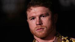 NEW YORK, NEW YORK - JUNE 27: Boxer Canelo Alvarez looks on during the press conference during the press tour for his fight against Gennady Golovkin on June 27, 2022 in New York City.   Dustin Satloff/Getty Images/AFP
== FOR NEWSPAPERS, INTERNET, TELCOS & TELEVISION USE ONLY ==