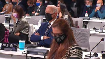 Joe Biden se duerme durante la Conferencia del Clima
