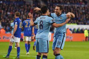 Lampard celebrates Manchester City's goal with Samir Nasri. Yes, that really happened.