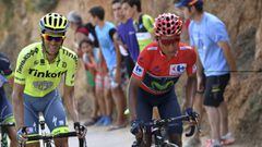 Nairo Quintana y Alberto Contador, en la Vuelta a Espa&ntilde;a.