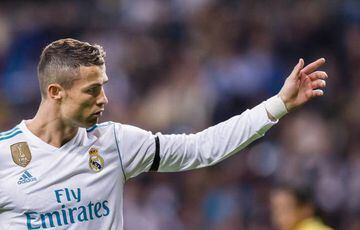 Cristiano Ronaldo of Real Madrid gestures during the La Liga 2017-18 match between Real Madrid and UD Las Palmas