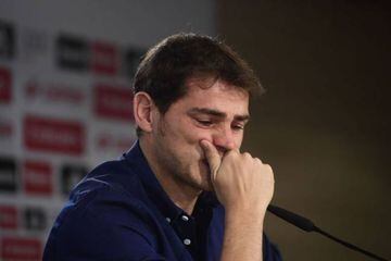 Iker Casillas breaks down as he announces his farewell from Real Madrid.
