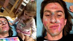 Filipe Luis ejerce de modelo de maquillaje para su hija