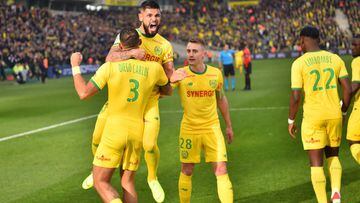 El Nantes celebra su gol.