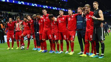 La plantilla del Bayern Munich, tras un partido.