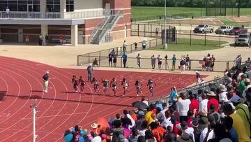 ¡Historia del atletismo! Un joven de instituto firma un tiempo de 9'98'' en los 100 metros planos