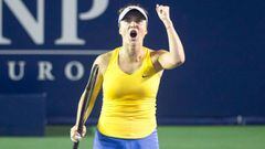 La tenista ucraniana Elina Svitolina celebra su victoria ante la b&uacute;lgara Viktoriya Tomova en el Torneo de Monterrey.