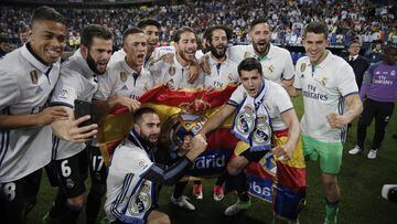 Los jugadores espa&ntilde;oles del Real Madrid.