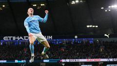 MANCHESTER, ENGLAND - MARCH 18: Manchester City's Erling Haaland celebrates scoring the opening goal during the Emirates FA Cup Quarter-Final match between Manchester City and Burnley at Etihad Stadium on March 18, 2023 in Manchester, England. (Photo by Alex Dodd - CameraSport via Getty Images)