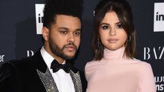 The Weeknd y Selena Gomez en la celebraci&oacute;n de Harper&#039;s BAZAAR en el Hotel Plaza, Nueva York.  Septiembre 08, 2017.